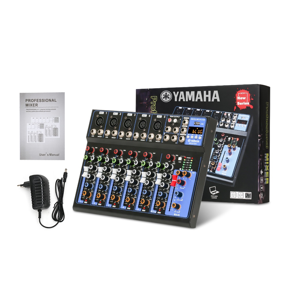 AUDIO MIXER mixer profesional 7-channel MG07BT mixer Penguat sinyal USB Penguat KTV Penguat kinerja panggung Penguat kinerja panggung