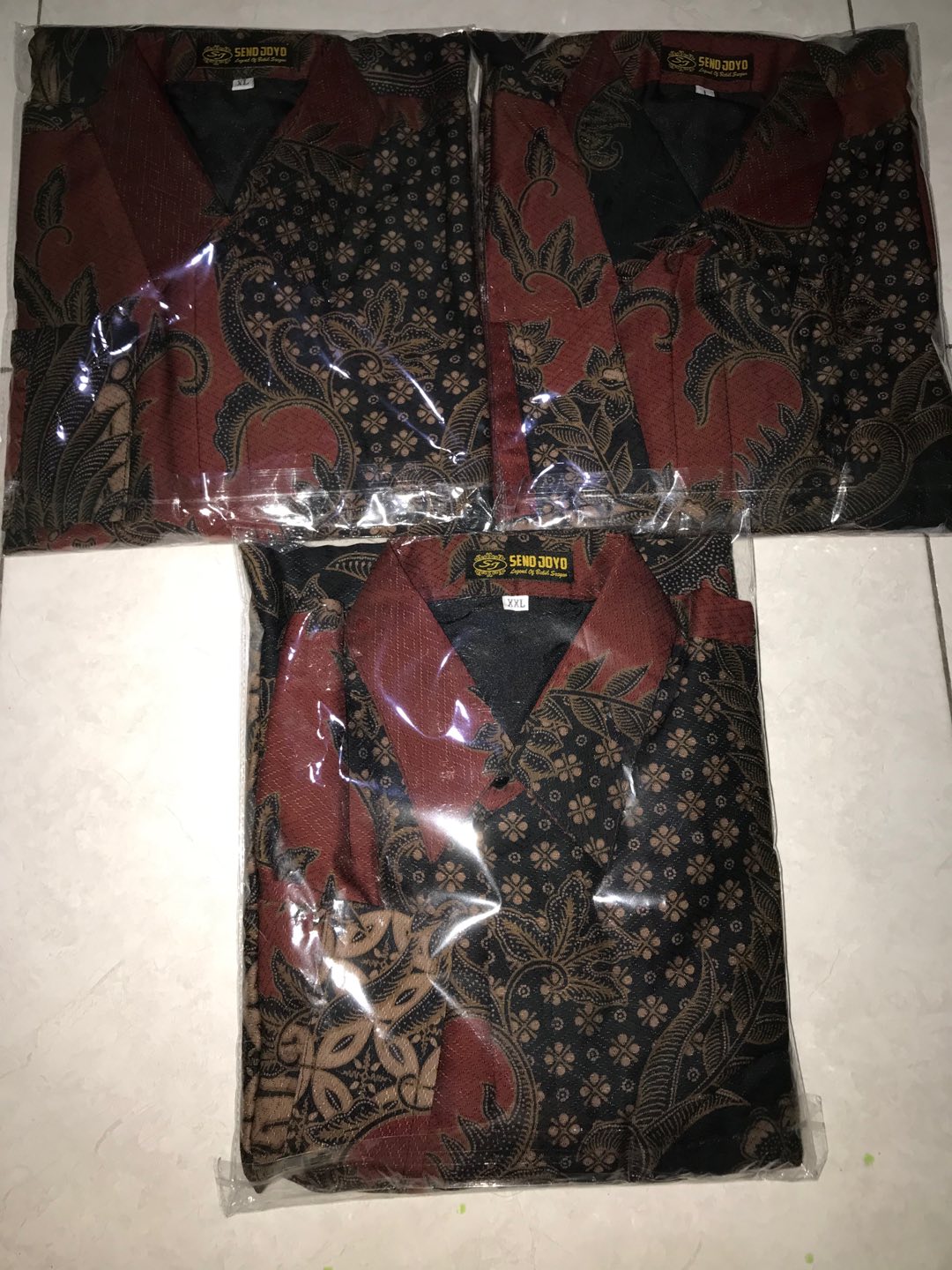 Kemeja Batik Pria Lengan Panjang Kawung Peksi Merah Full Furing Seragam Kantor Premium Modern Trendy