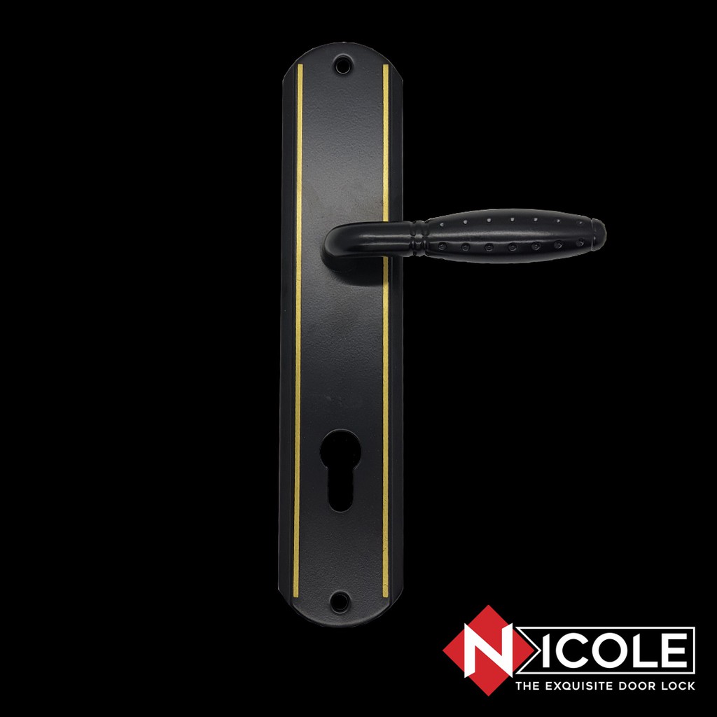 Gagang Pintu Set Kayu Hitam / Handle Black Series Set Nicole