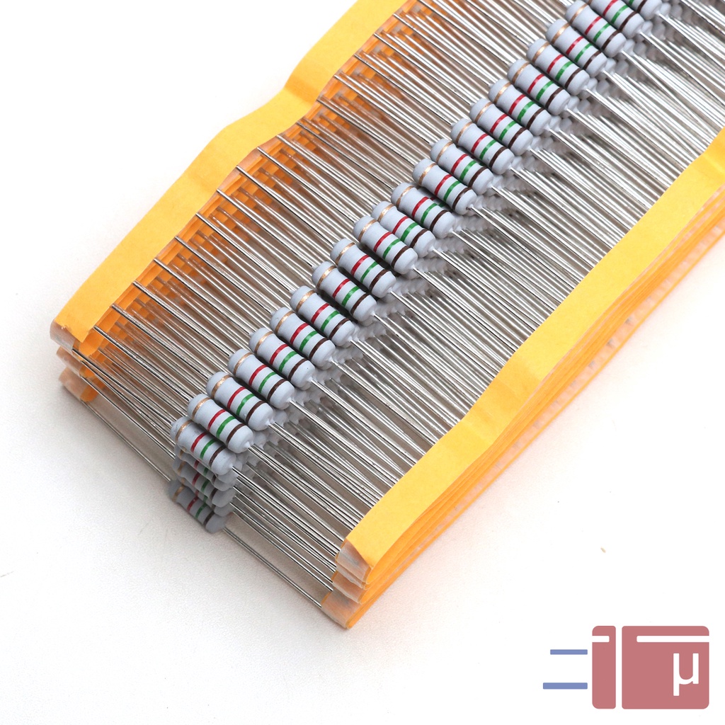 x10 Resistor 1K5 1.5K 1W Metal Oxide 5% Taiwan Kaki Tembaga