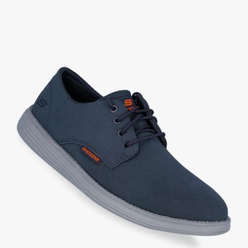 ORIGINAL sepatu Skechers Status Versen Pria laki-laki Dongker Navy BNIB