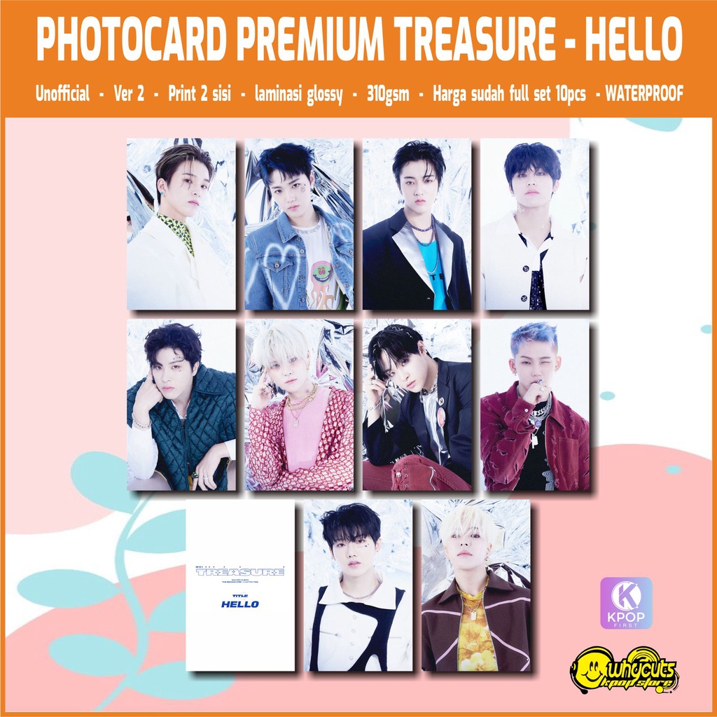 Photocard Set Premium Treasure Hello / Print 2 sisi laminasi glossy / anti air isi 10pcs