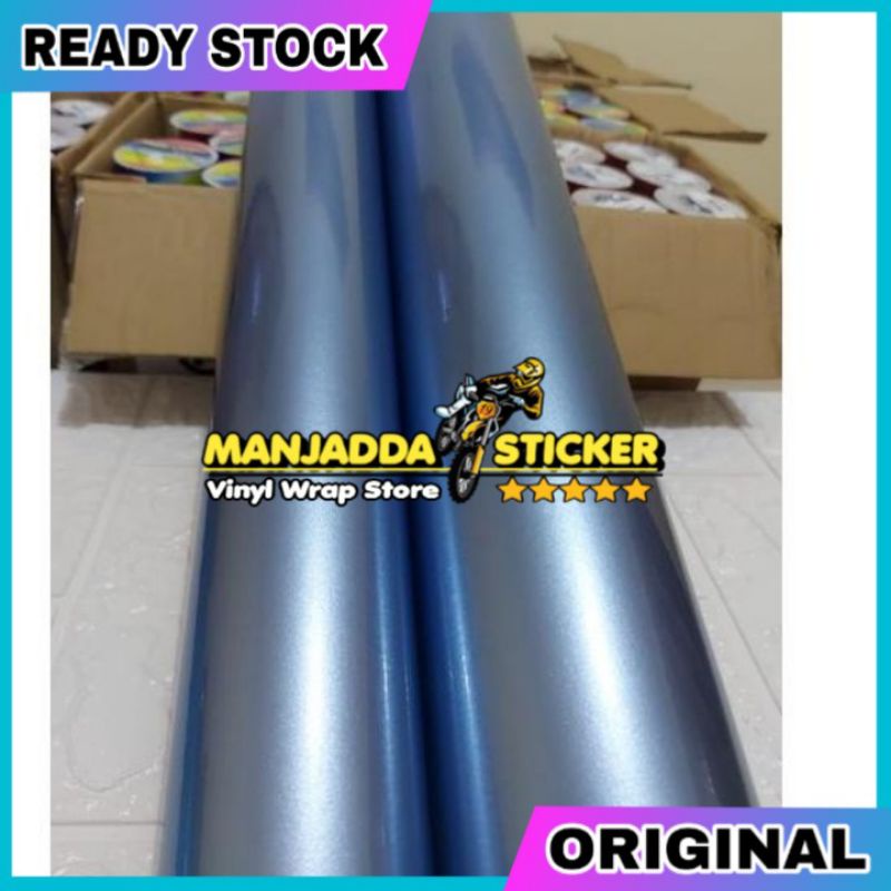 Stiker skotlet sky blue metalic candy kualitas premium super glossy ada lapisan pengaman