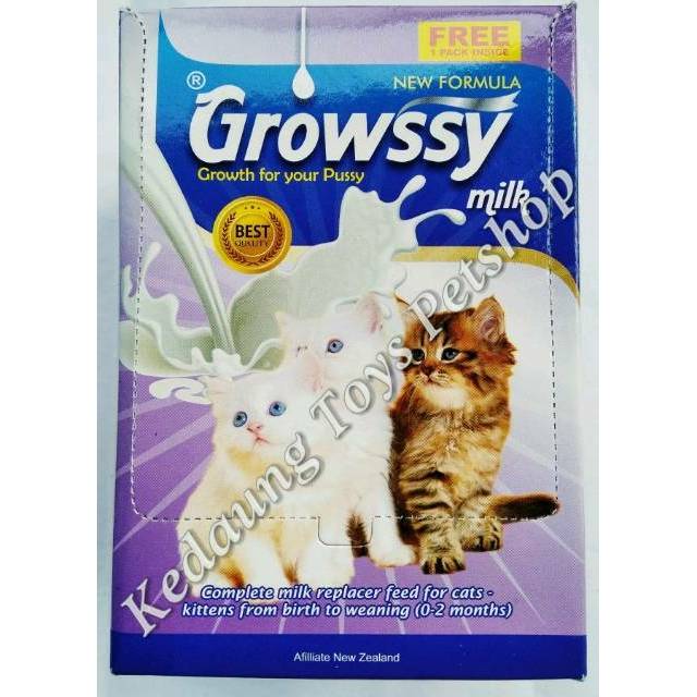 SUSU Kucing Growssy 1 Sachet - Susu Bayi kucing baru lahir - susu kitten 20 g