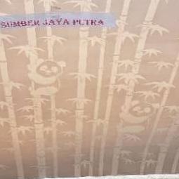 plastik tutup pagar fiber plat fiber motif bambu panda 0.6 mm x 1meter - Hijau