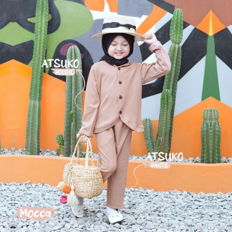 Nauree - Atsuko Hoodie Set Pants Setelan Baju Anak Laki Laki Usia 1 2 3 4 5 6 Tahun Bahan Adem Tebal Lembut Nyaman Nyerap Keringat Setcel Kasual Casual Polos Warna Olive Green Marine Blue Hijau Tosca Coklat Murah