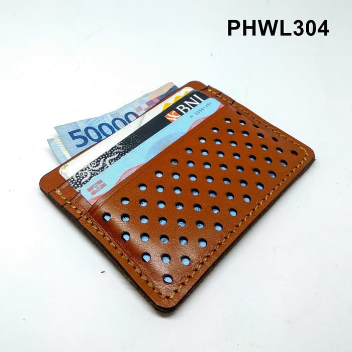 dompet kartu laser - card wallet - slim wallet warna tan PHWL304