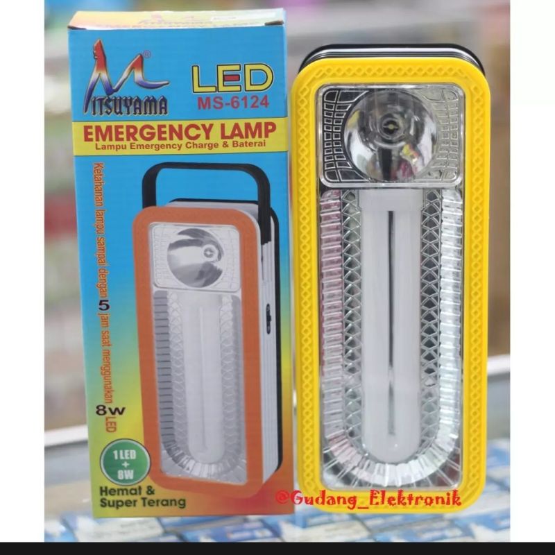 Lampu LED Emergency MITSUYAMA 6124 / Emergncy Lamp Baterai and Charger