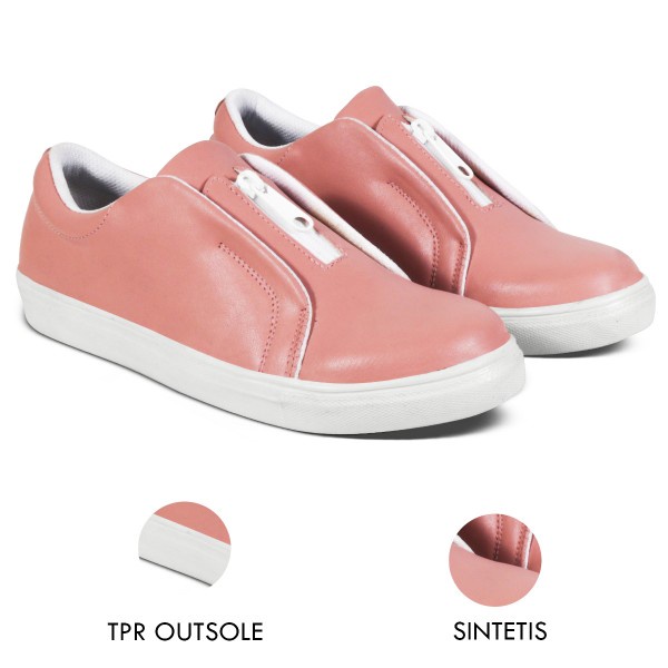 Sepatu Sneakers Wanita V 3781 Brand Varka Sepatu SlipOn Wanita Kuliah Kerja Hangout Warna Pink