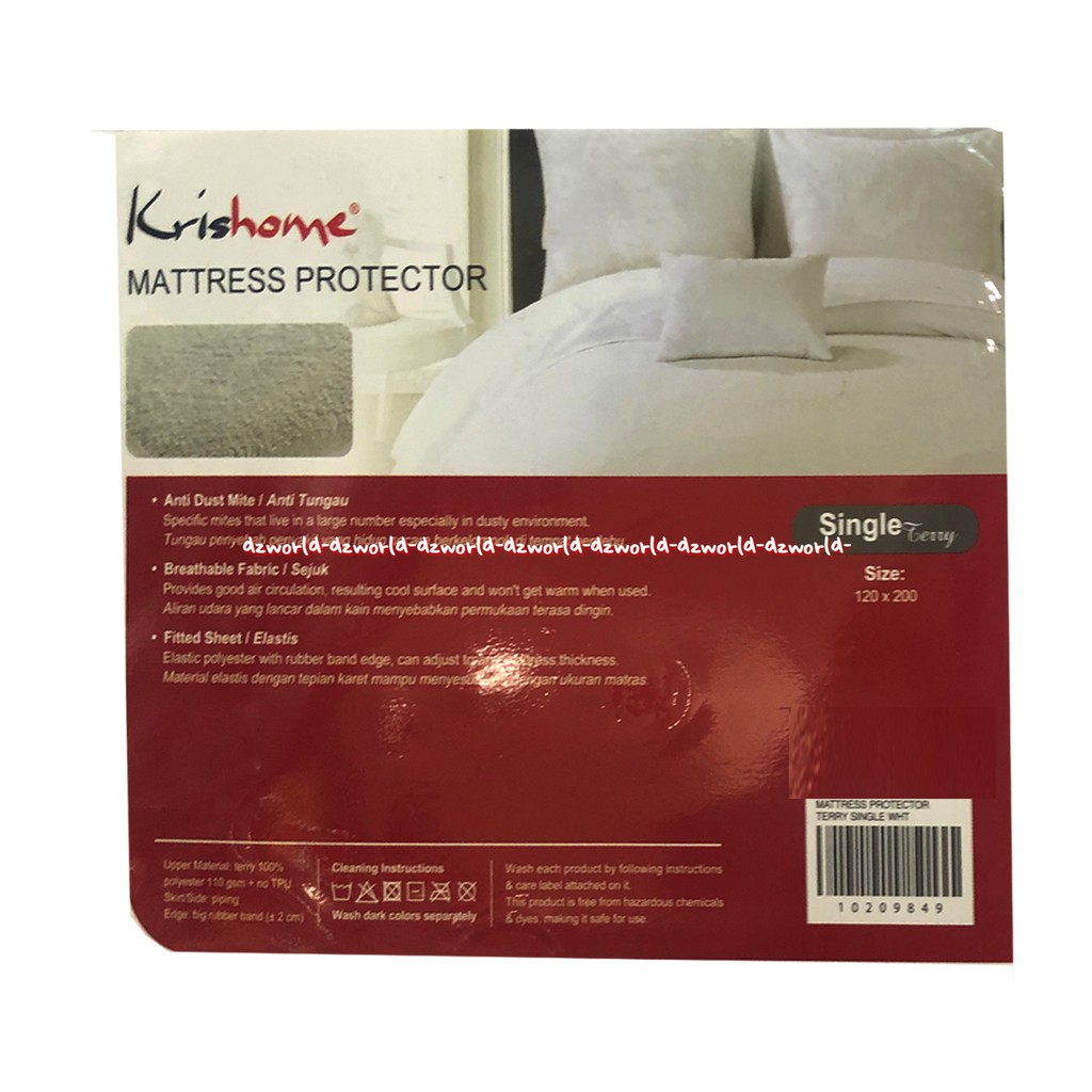 Sleep Lite Mattress Protector Single 120x200cm Alas Kasur Matras Tempat Tidur Pelindung Kasur