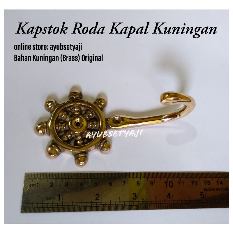 Dekorasi Gantungan Kuningan roda kapal kemudi hiasan dinding Kado wisuda pelayaran Home decor Kapal 