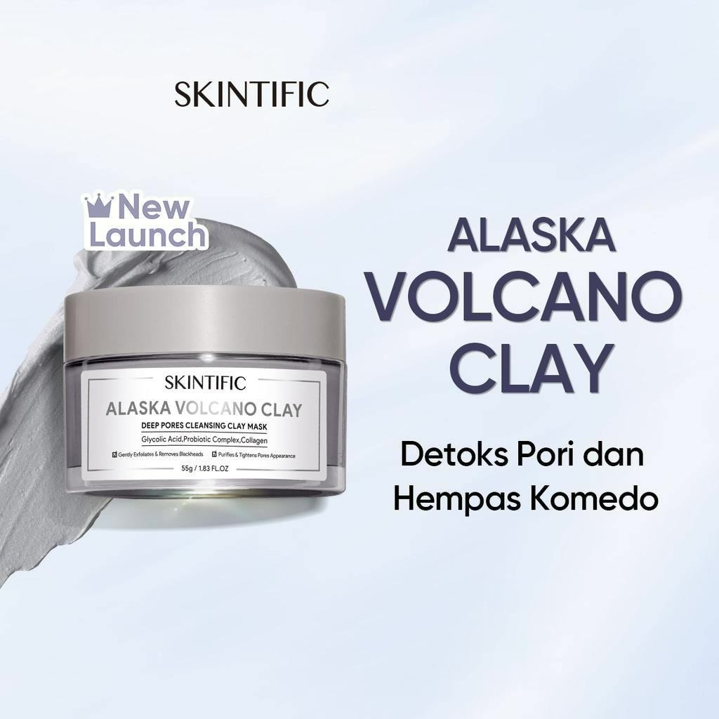 ★ BB ★  SKINTIFIC Alaska Volcano Clay Mask Deep Pores Cleansing Mud Mask 55g [BPOM]