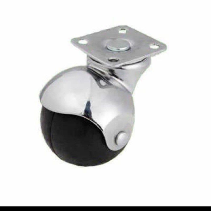 Roda Casters 2 inch Bulat dan gepeng / Roda Kursi / Roda Lemari Aluminium / Roda Show Case