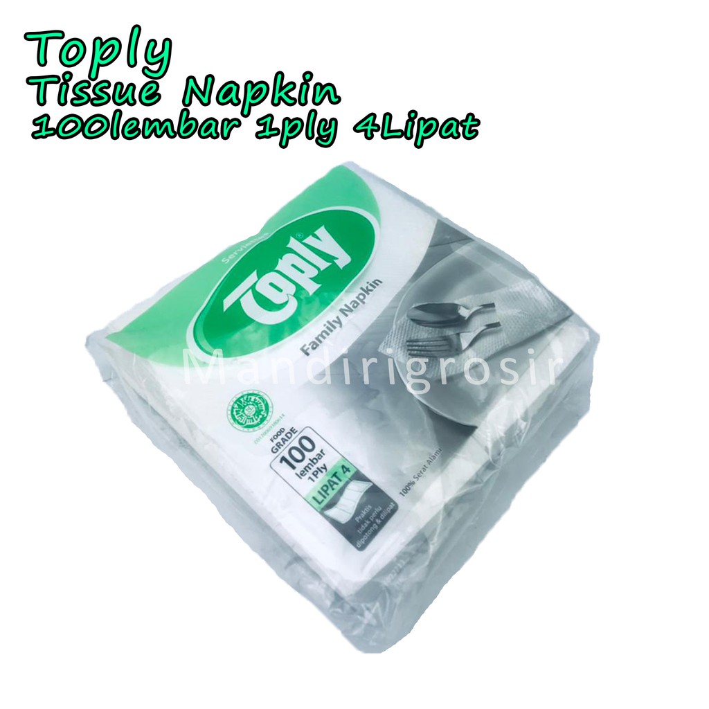 Tissue Napkin *Toply * Tissue Serbaguna * 100lembar 1ply 4Lipat