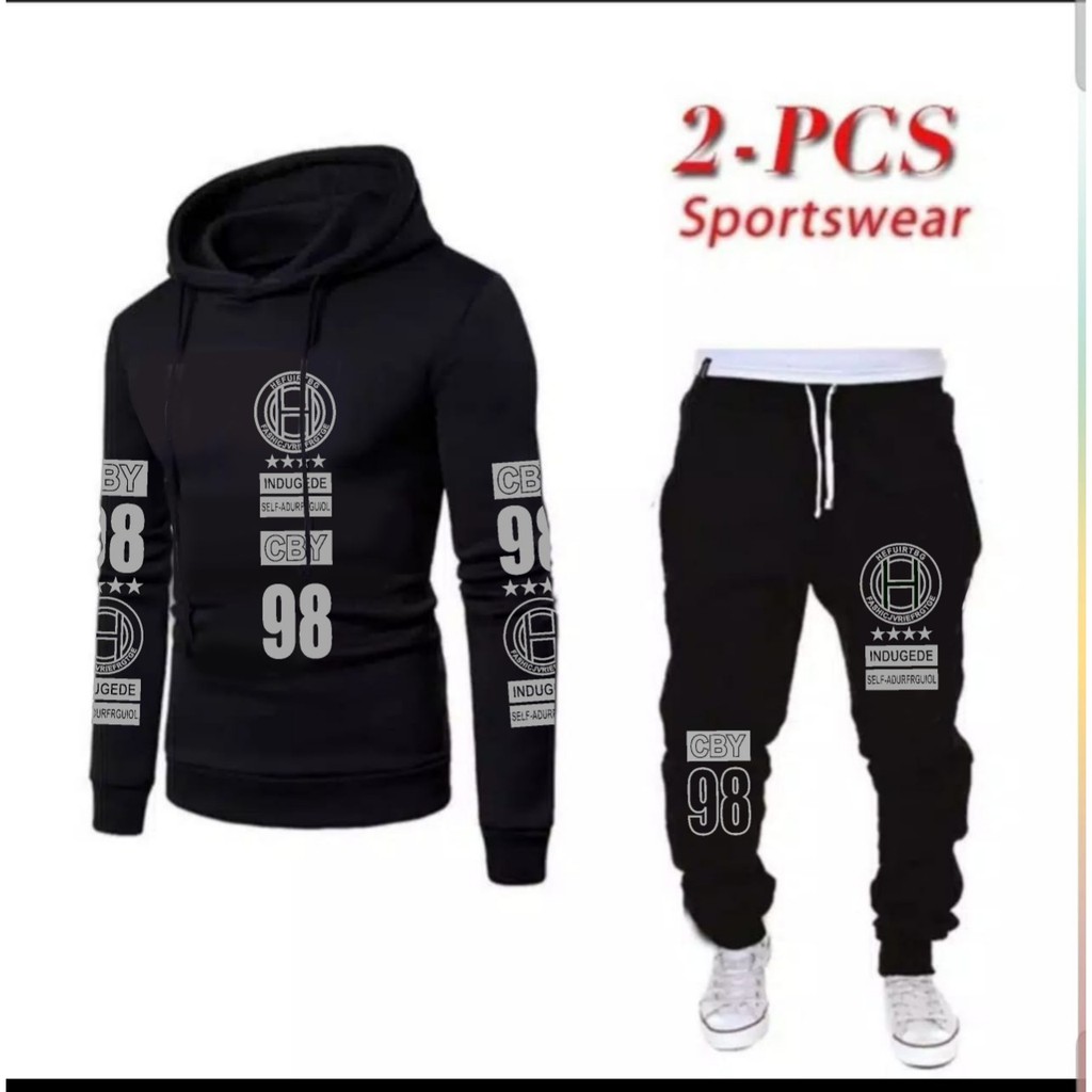 Win Sweater Hoodie + Celana Jogger Pria / Stelan Pedro / Fashion Pria