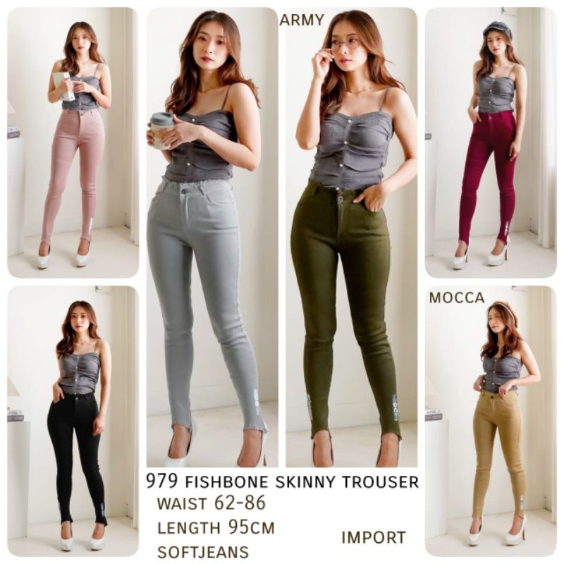 MDLV~ BM 979 SOFTJEANS FISHBONE // CELANA JEANS CEWEK // FASHION IMPORT