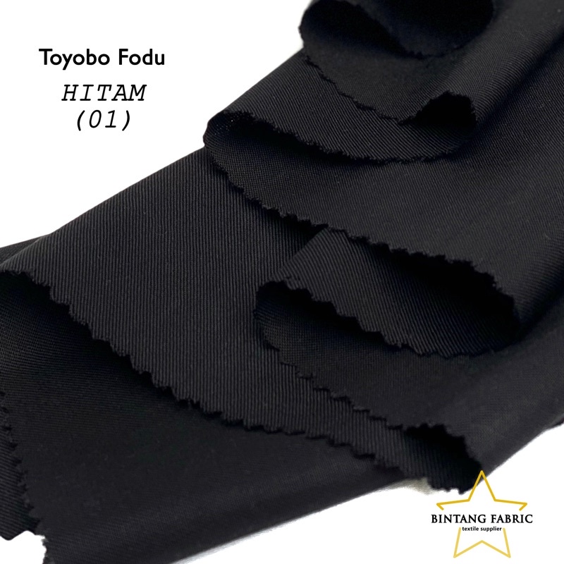 Bahan Kain Katun TOYOBO FODU 1 meter-Hitam