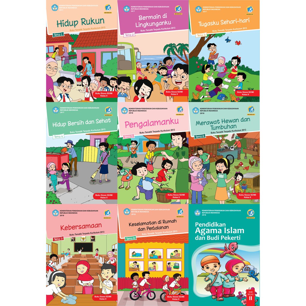 BUKU PAKET TEMATIK SD Kelas 2 Tema 1,2,3,4,5,6,7,8 Agama Islam | Shopee Indonesia