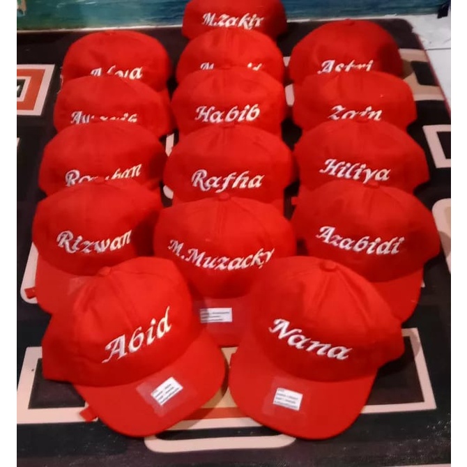 Topi Custom Bordir ANAK Gratis Nama Desain Suka Suka Bahan Drill.