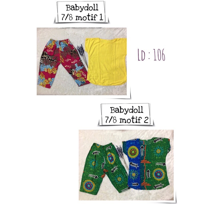 Babydoll pendek celana  7/8