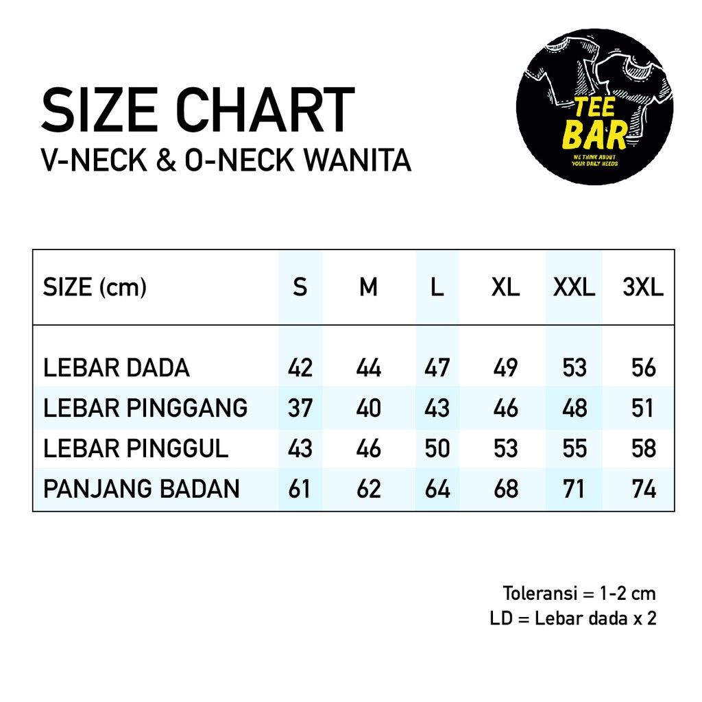 TEEBAR OFFICIAL - Big Size Woman Basic Tee V-Neck / Kaos Polos Wanita Kerah V Katun Adem