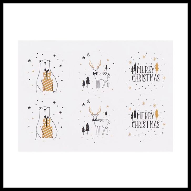 

Merry Christmas Nordic Design Stickers Stiker Natal Xmas Hadiah Paket