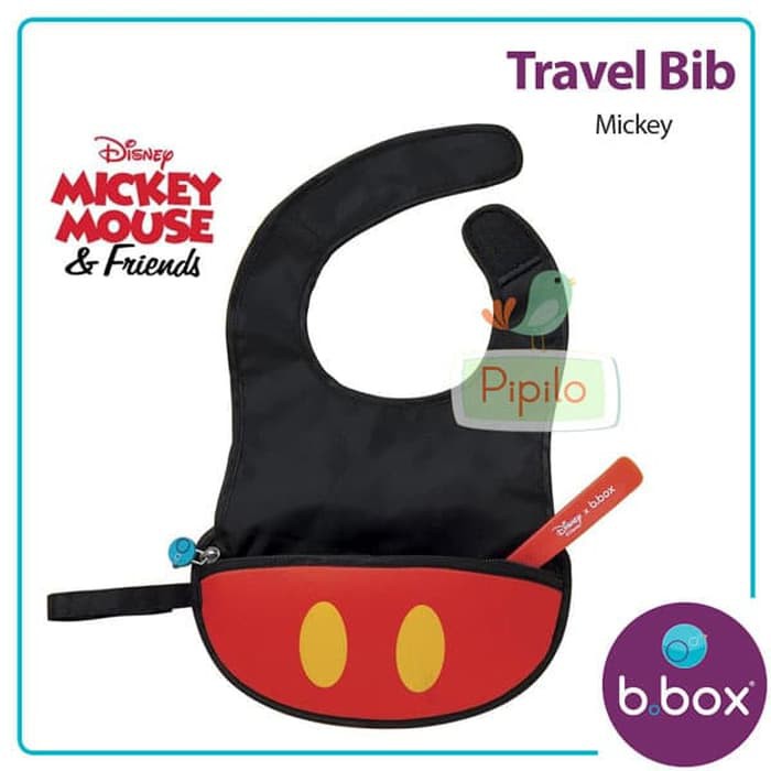 Bbox Travel Bib and Spoon - Disney Mickey / Slabber Tadah Makan Anak