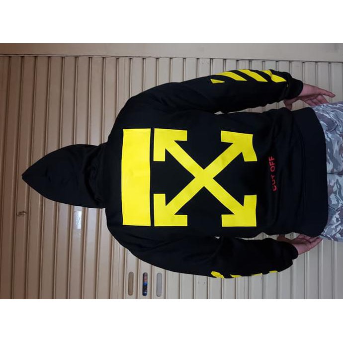 Off White Arrow Hoodie Basic Sweater - Putih, M