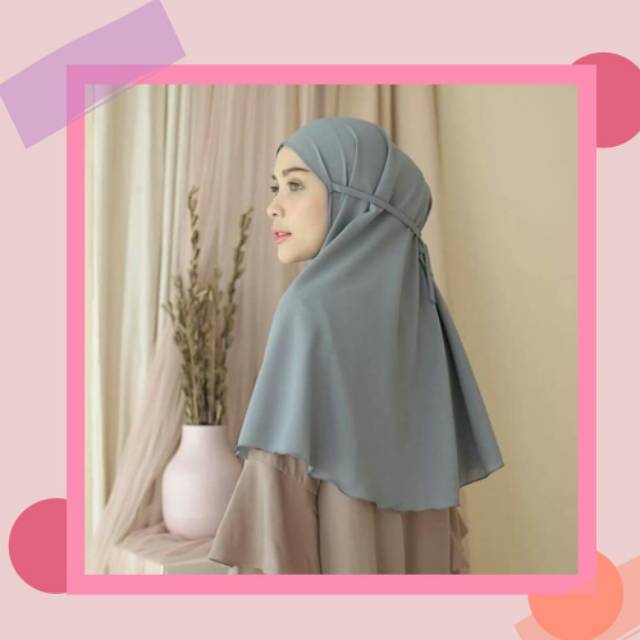 Hijab Bergo Maryam Tali bentuk oval bahan Diamond size L (STD)