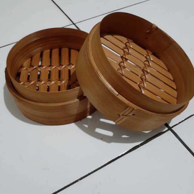Klakat bambu dimsum 15 cm wadah klakat bambu dimsum