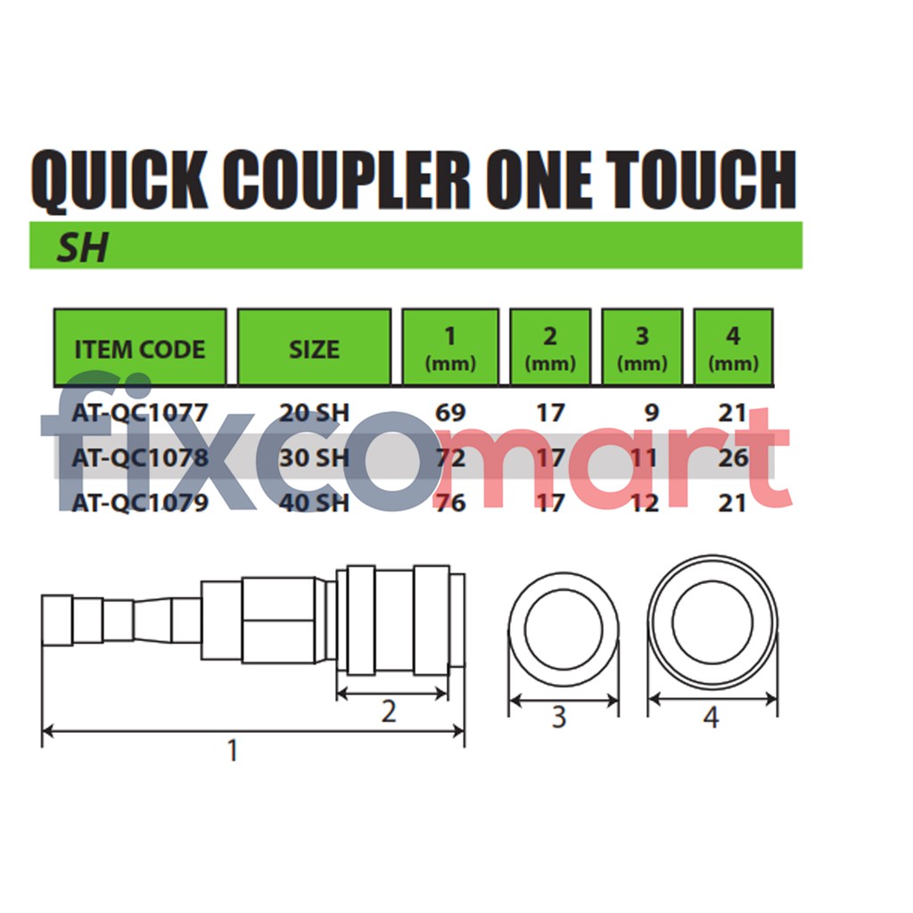 Tekiro Quick Coupler One Touch 20 / 30 / 40 SF / SH / SM / SP Sambungan Selang Kompresor