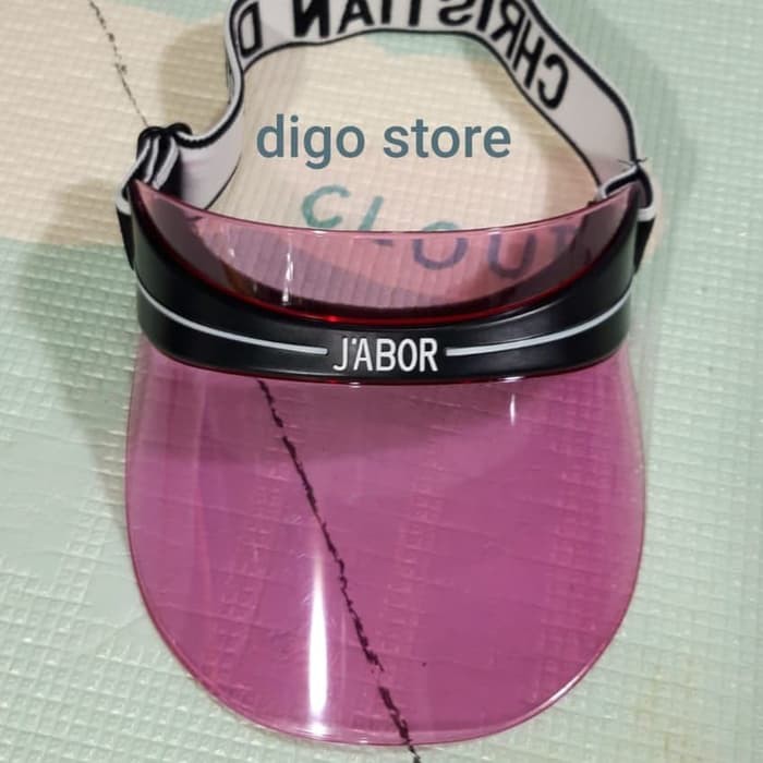 TOPI ZUMBA TOPI AEROBIC TOPI PVC TRANSPARAN CHRISTIAN DIOR TERMURAH - Merah Ruby Berkualitas