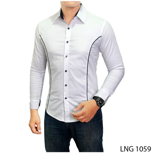 Kemeja Formal Kerja Pria Polos Korea Style / Slim Fit / Import - Premium Quality (COMB)