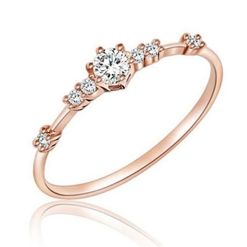 Small diamond ring version simple ring tail ring micro-inlaid zircon ins wind ring