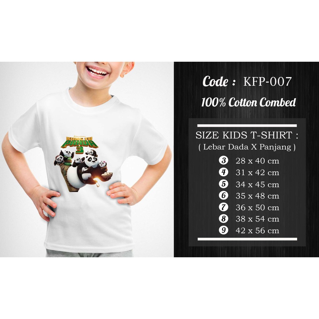 [FREE NAMA !!] Kaos Anak &amp; Family Kungfu Panda 100% COTTON PREMIUM