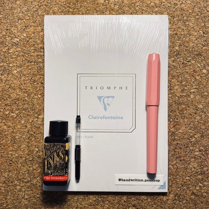 

Deluxe Fountain Pen Starter Pack KAWECO Perkeo With Converter - CottonCandy F, Con ParadiseBlu