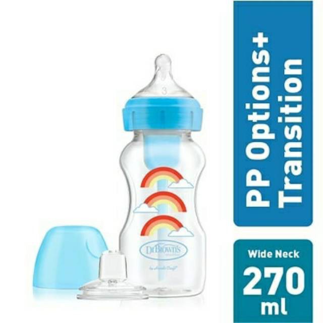 Dr Brown's - OptionsPLUS 2in1 Transition Wideneck Bottle Kit 270ml BLUE