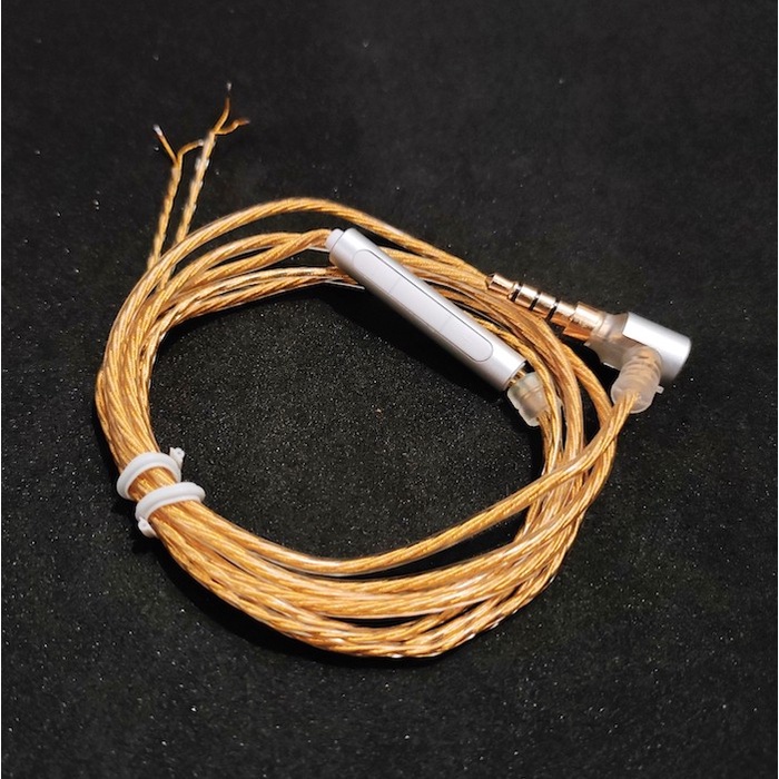 High Purity Silver Plated Golden Earphone Cable Replacement With Mic