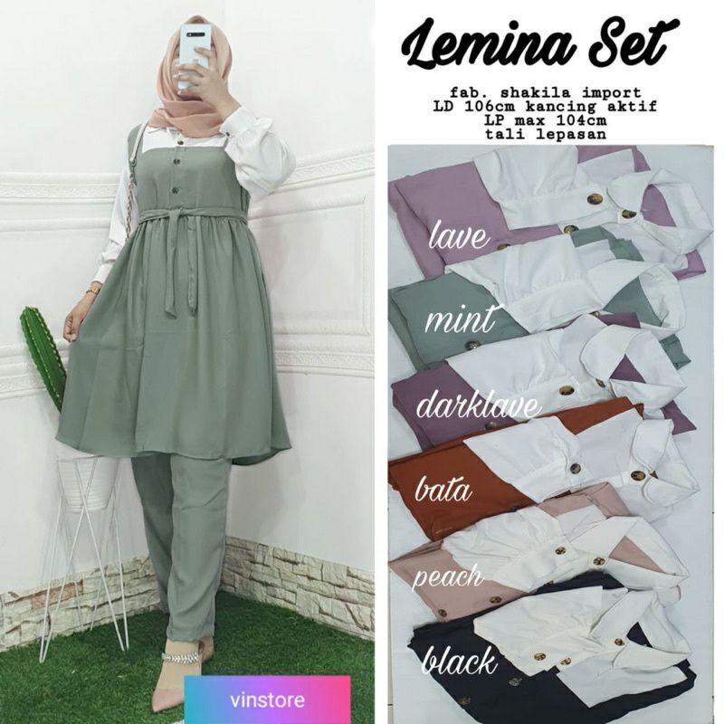 lemina set terbaru/one set wanita model terbaru 2021