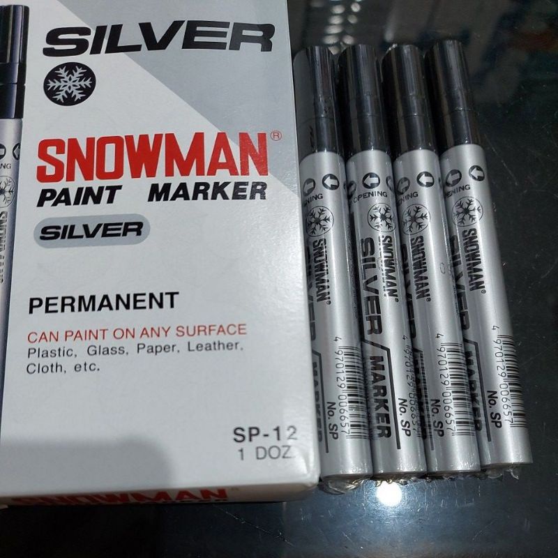

spidol snowman silver/ abu-abu