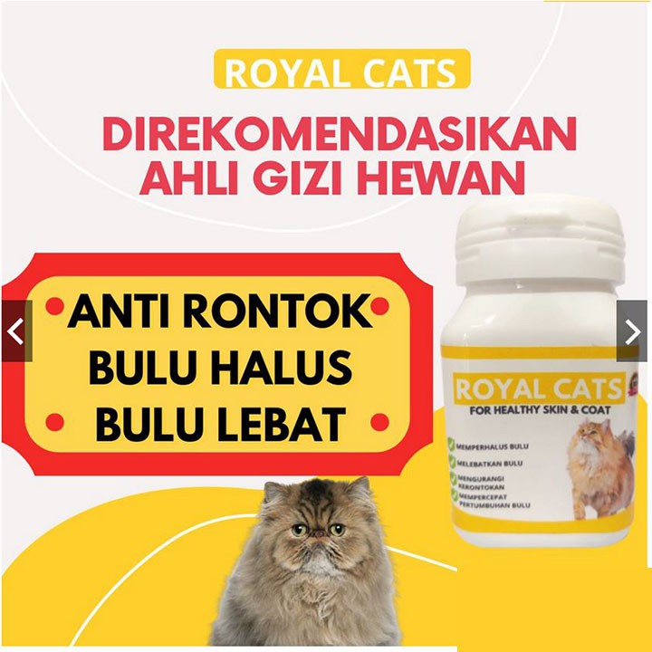 Vitamin Bulu Kucing ROYAL CATS Lebat Panjang Halus Mengkilat Supplemen cat