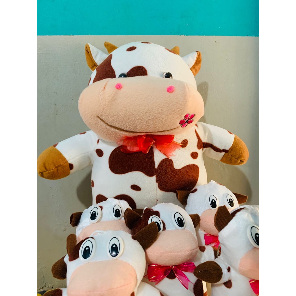 Boneka sapi beranak 5 size L 1besar 5kecil gratis jaring hadiah kado ulang tahun