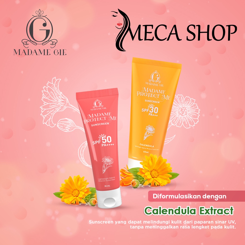 Madame Gie Protect Me Sunscreen SPF 30 PA +++ With Calendula | Tinted Sunscreen SPF 50 PA ++++- Skincare Sunblock