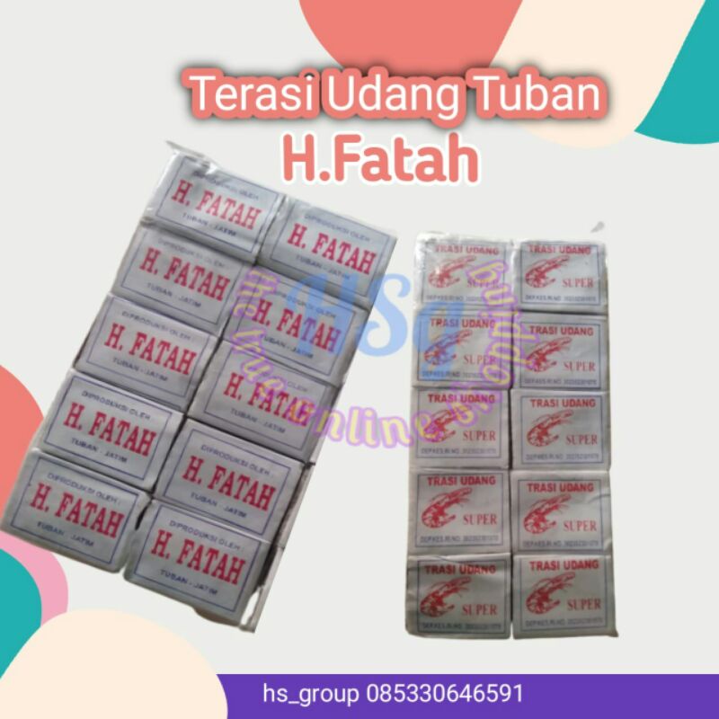 

Terasi udang Tuban Cap H fatah 1 pax isi 10 pcs