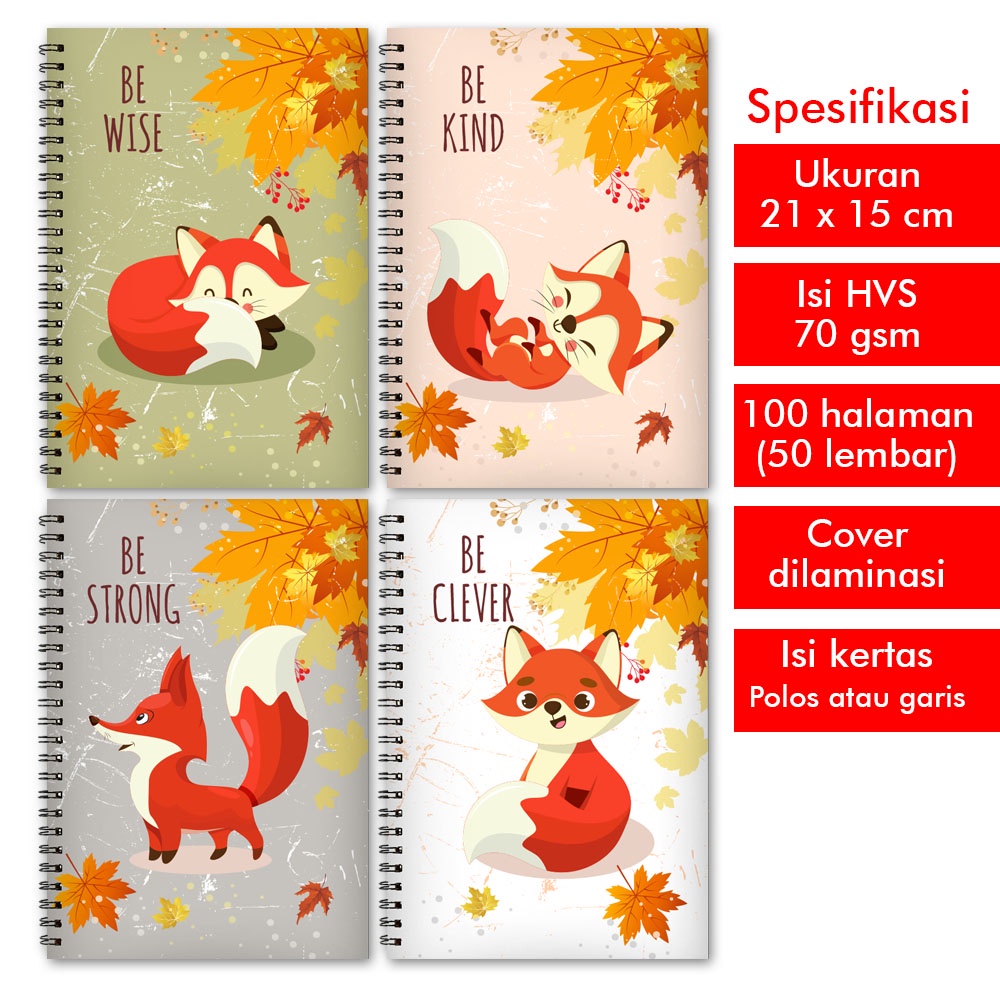 

Buku Tulis Catatan Notebook A5 Kartun Animasi Garis / Polos Murah