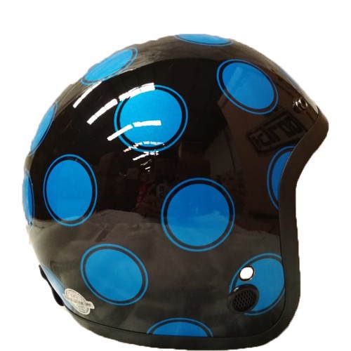 Helm Bogo / Helm Retro / Helm Igloo Moon Black Blue + Kaca