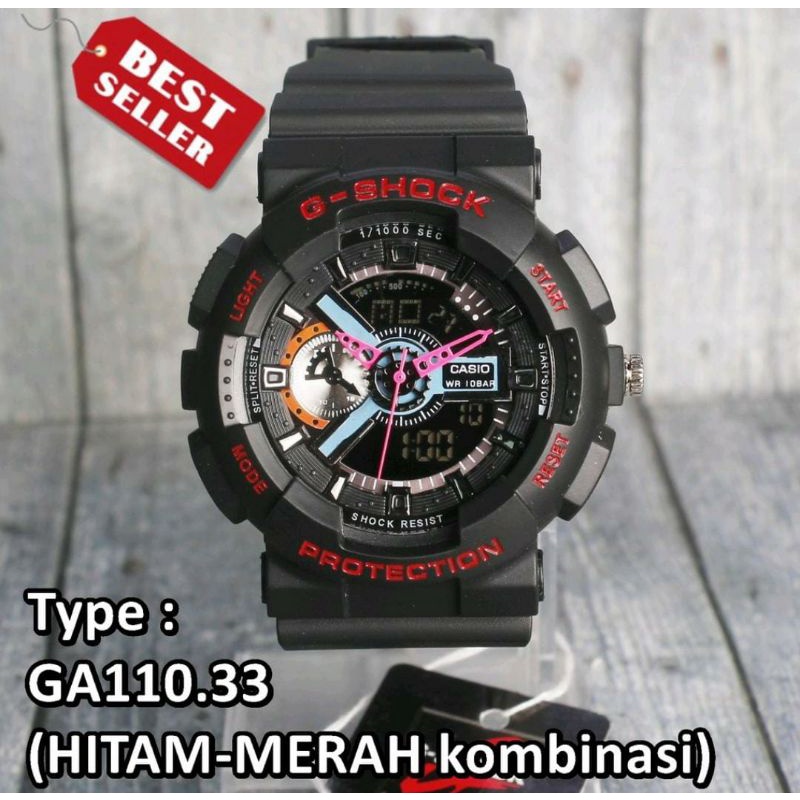 Jam Tangan Ga110 Jam Tangan Dualtime Jam Tangan Rubber Anti Air Jam Tangan Pria