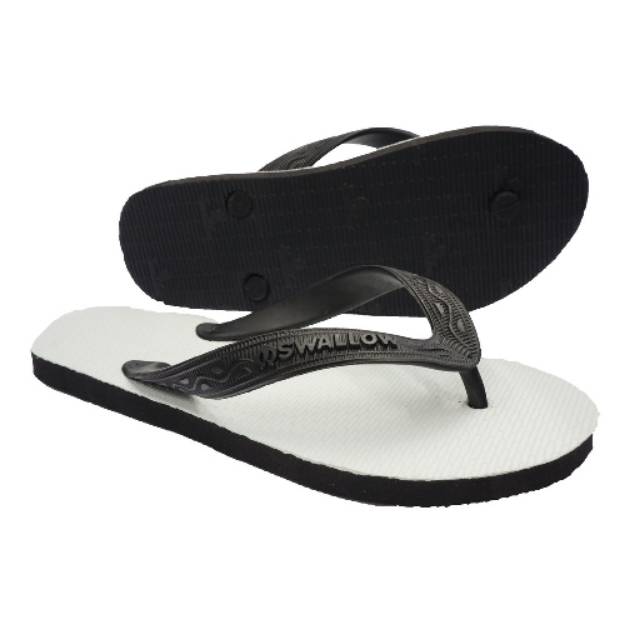 Sandal Selop Jepit Swallow Tipe 09 Hitam Putih