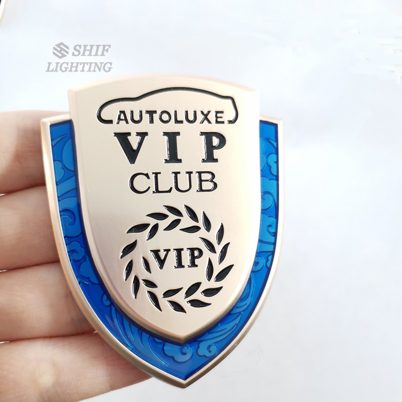 1pc Stiker Logo VIP CLUB Metal Multi Warna Untuk Dekorasi Bodi Belakang Mobil