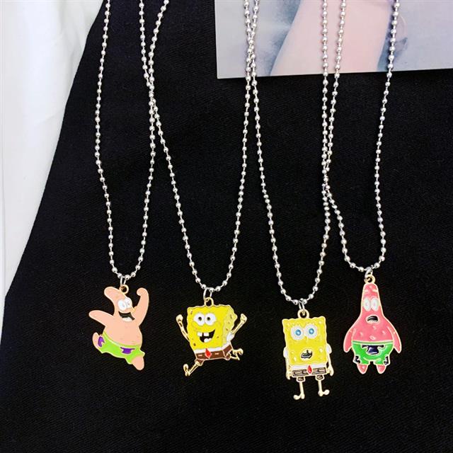 Kartun Sponge kalung bayi gadis ins tidak memudar Paida bintang lucu pasangan pacar manis hadiah ker